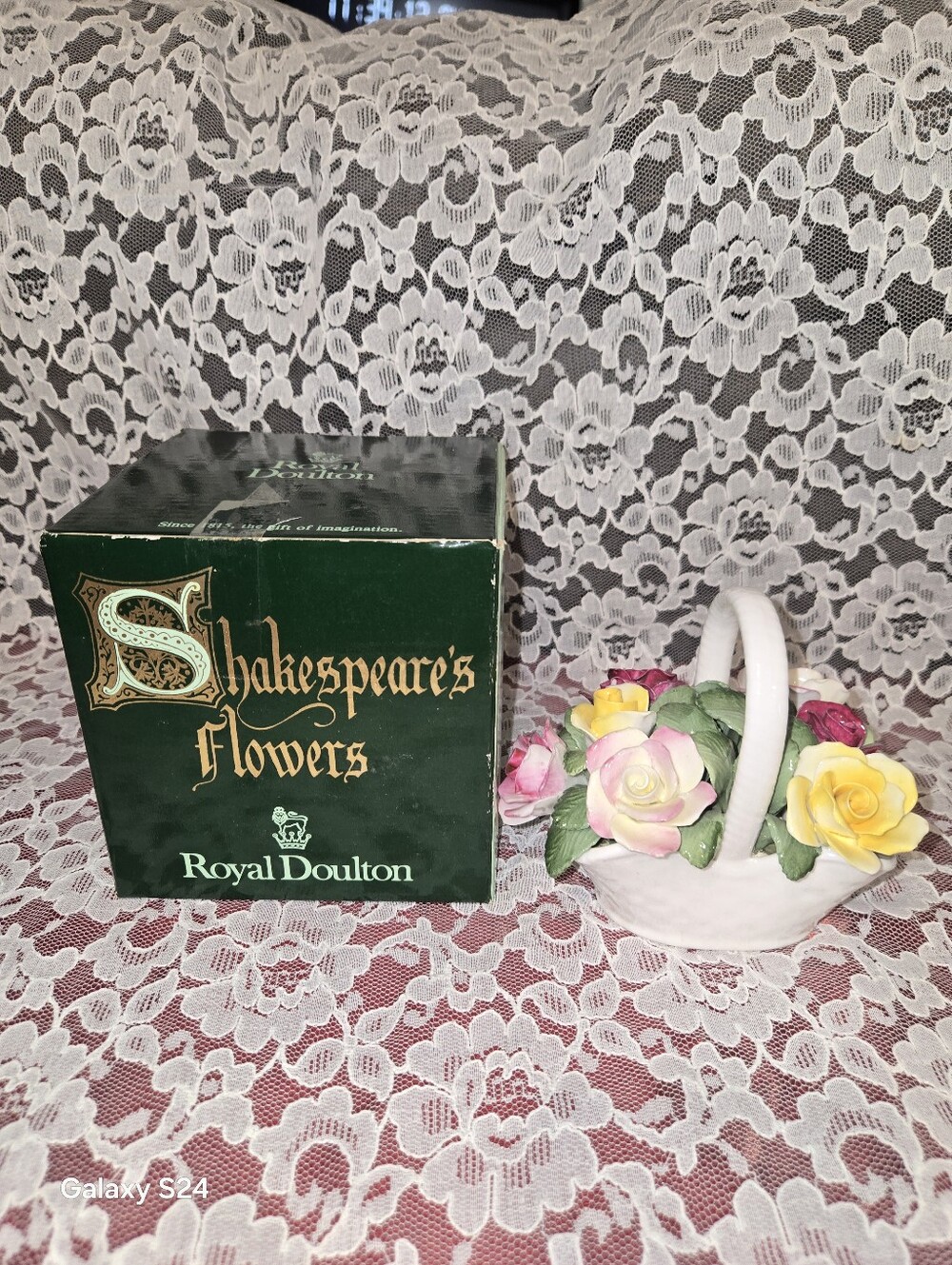 VTG Royal Adderley Fine China Floral Flower Baskek